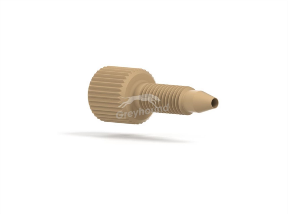 Picture of One-Piece Fingertight Male Nut Long Natural 10-32 Coned, for 1/16" OD Tubing